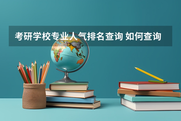 考研学校专业人气排名查询 如何查询考研专业排名