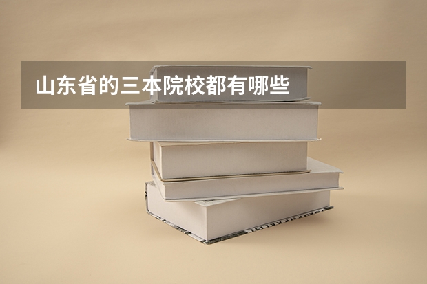 山东省的三本院校都有哪些