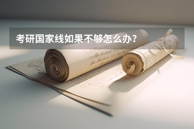 考研国家线如果不够怎么办？