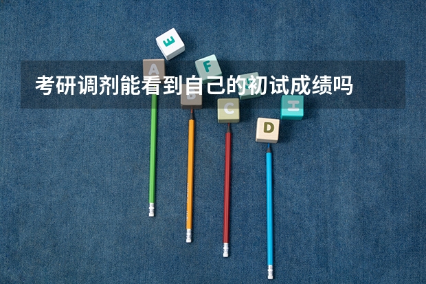 考研调剂能看到自己的初试成绩吗
