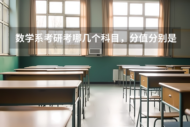 数学系考研考哪几个科目，分值分别是多少？