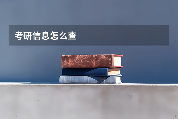 考研信息怎么查