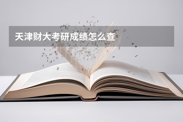 天津财大考研成绩怎么查